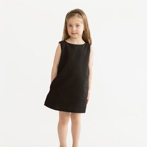 Black Sleeveless Mini Dress for Girls – Boat Neck | Straight Silhouette | Matchi